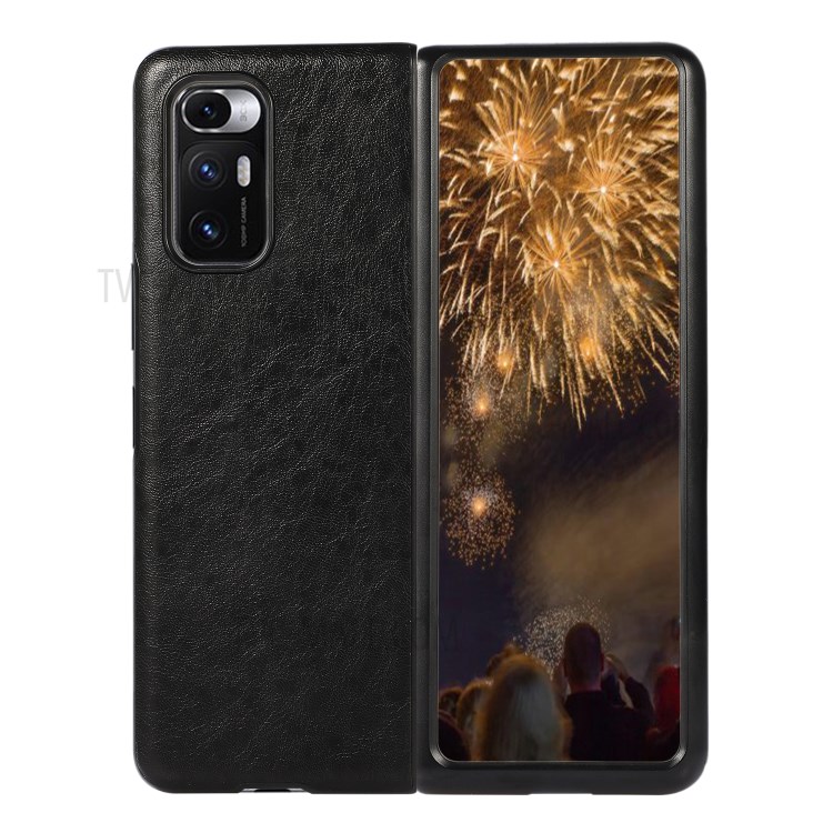 Crazy Horse Texture PU Leather Coated PC Shock-Proof Case for Xiaomi Mi Mix Fold - Black-1