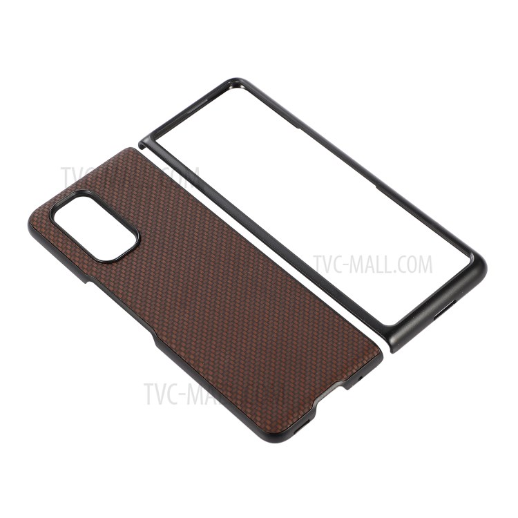 Carbon Fiber Texture Leather Case for Xiaomi Mi Mix Fold - Brown-2