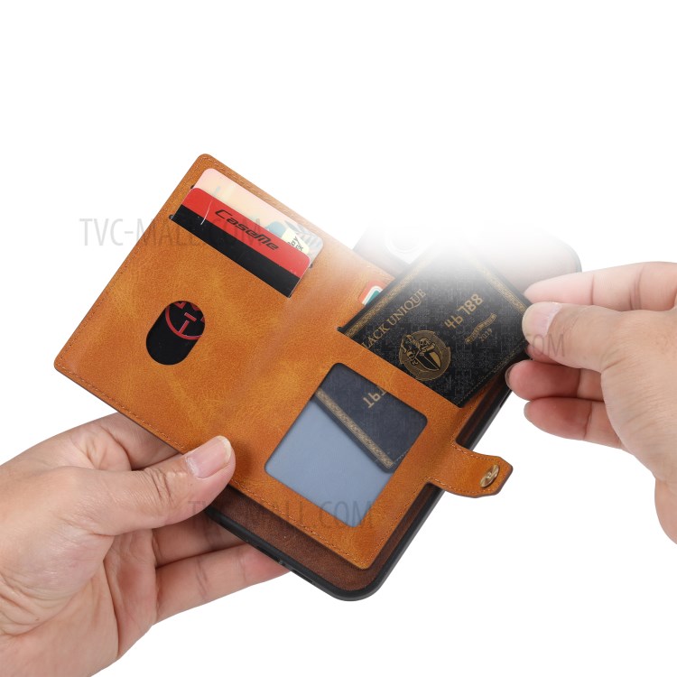 PU Leather Coated TPU Case with Card Slot and Kickstand for Xiaomi Redmi Note 10 Pro / Redmi Note 10 Pro Max - Brown-5