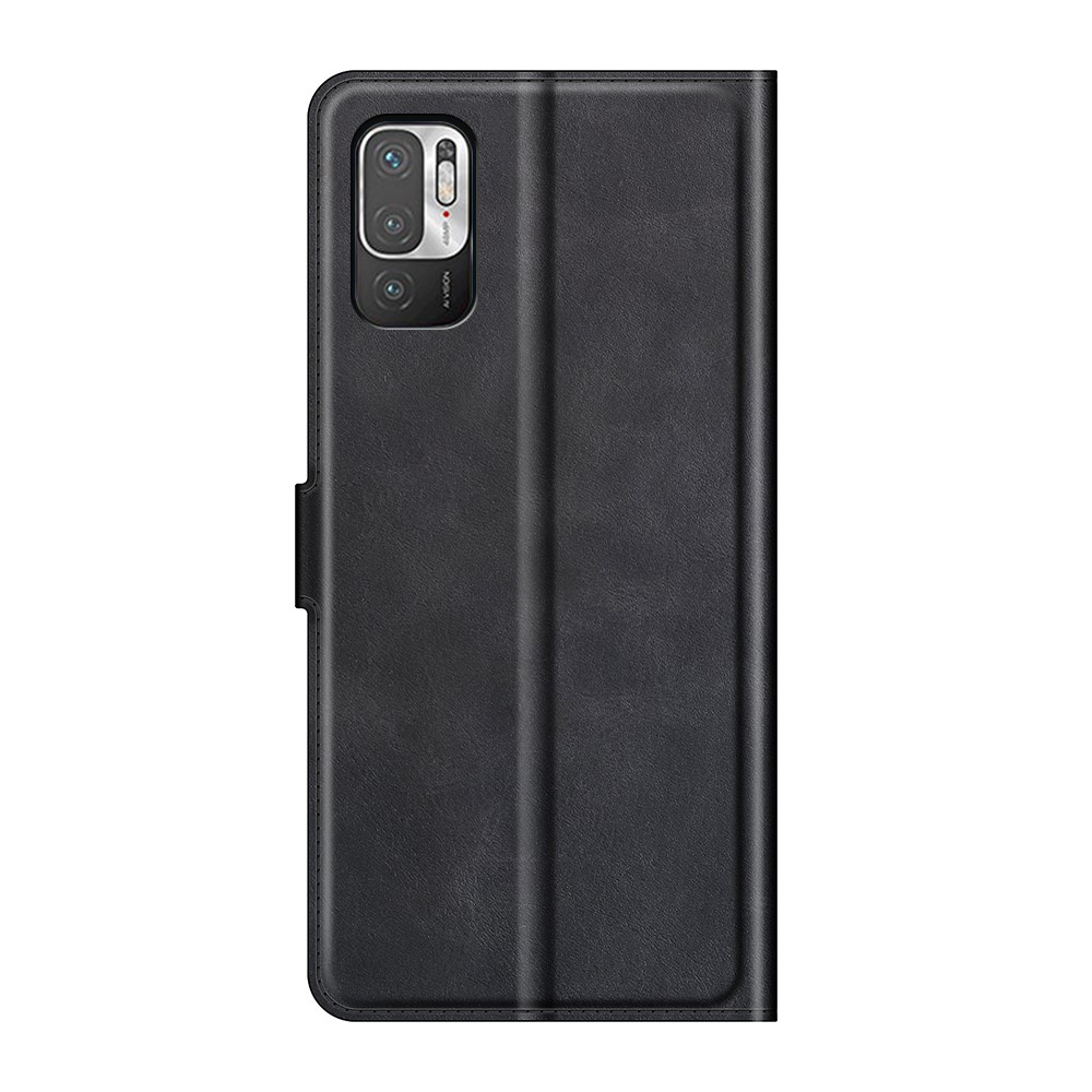 Magnetic Clasp Shockproof Phone Case Wallet Stand Flip Leather Cover for Xiaomi Redmi Note 10 5G - Black-3