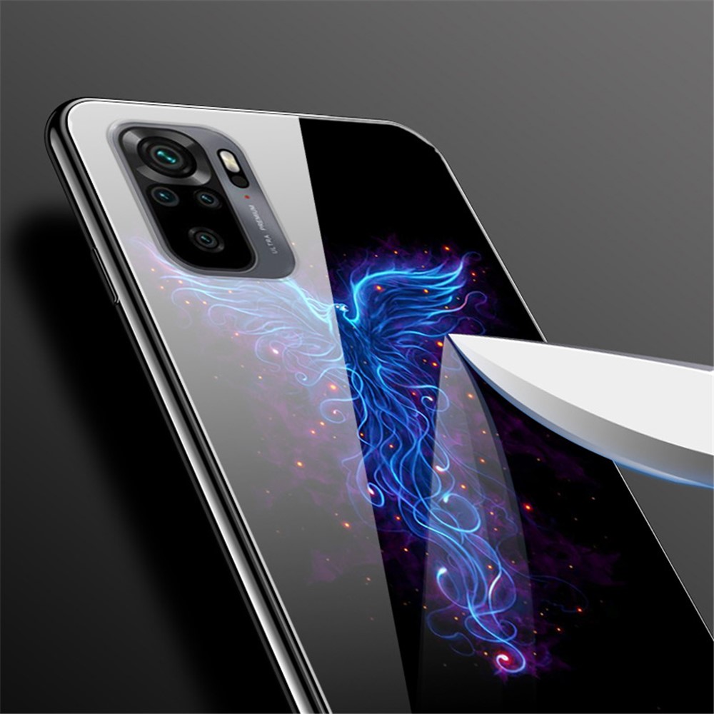 Fancy Style Printing Glass + PC + TPU Hybrid Phone Shell for Xiaomi Redmi Note 10 4G/Note 10S Protector Case - Dim Star-2