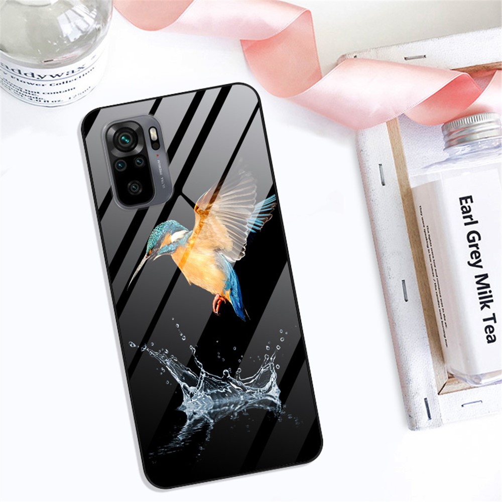 Fancy Style Printing Glass + PC + TPU Hybrid Phone Shell for Xiaomi Redmi Note 10 4G/Note 10S Protector Case - Dim Star-3