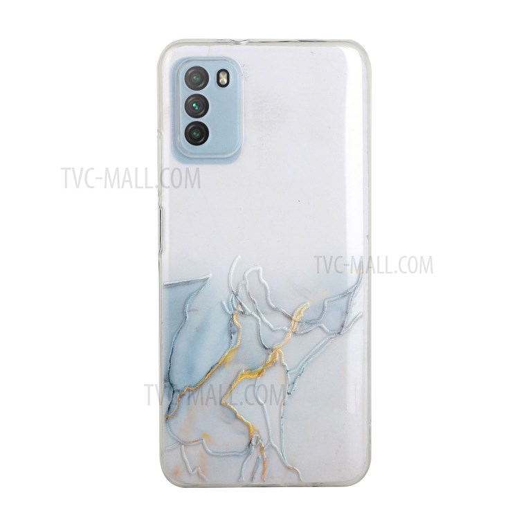 Precise Hole Opening Marble Pattern Soft TPU Case for Xiaomi Poco M3 - Style A-1