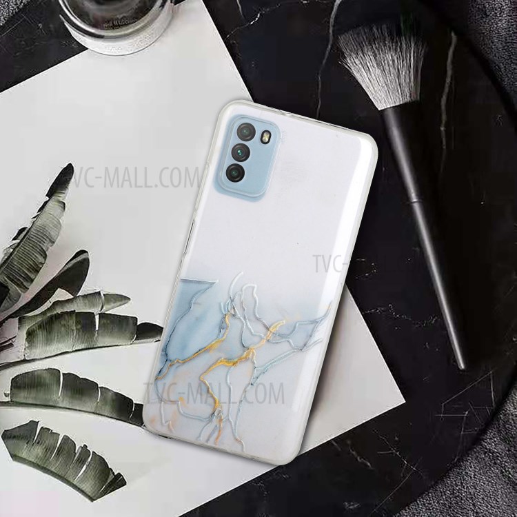 Precise Hole Opening Marble Pattern Soft TPU Case for Xiaomi Poco M3 - Style A-3