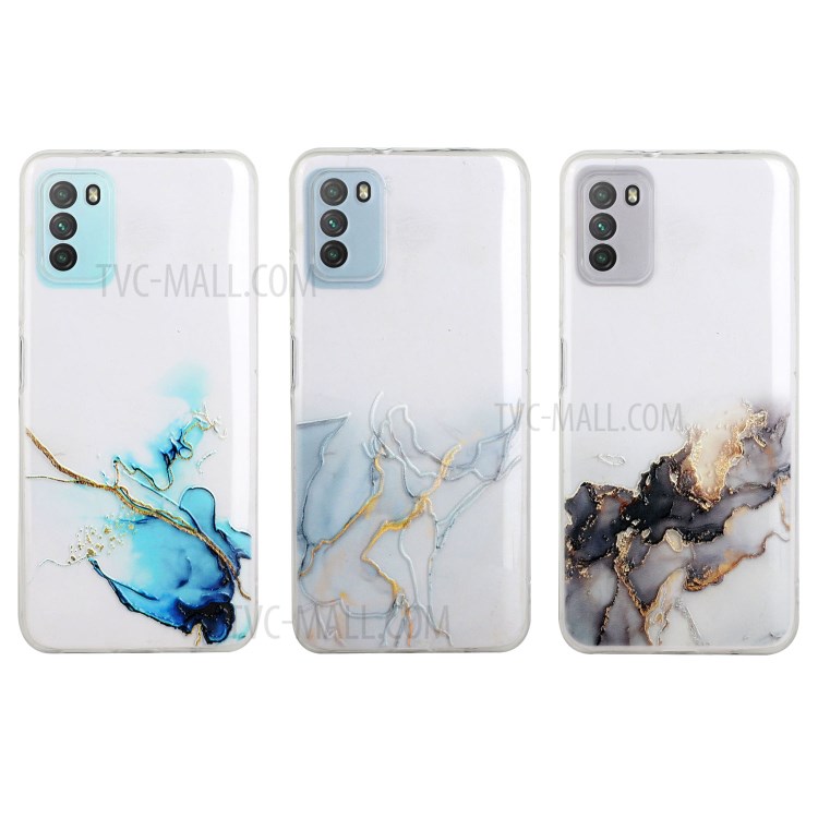 Precise Hole Opening Marble Pattern Soft TPU Case for Xiaomi Poco M3 - Style A-6