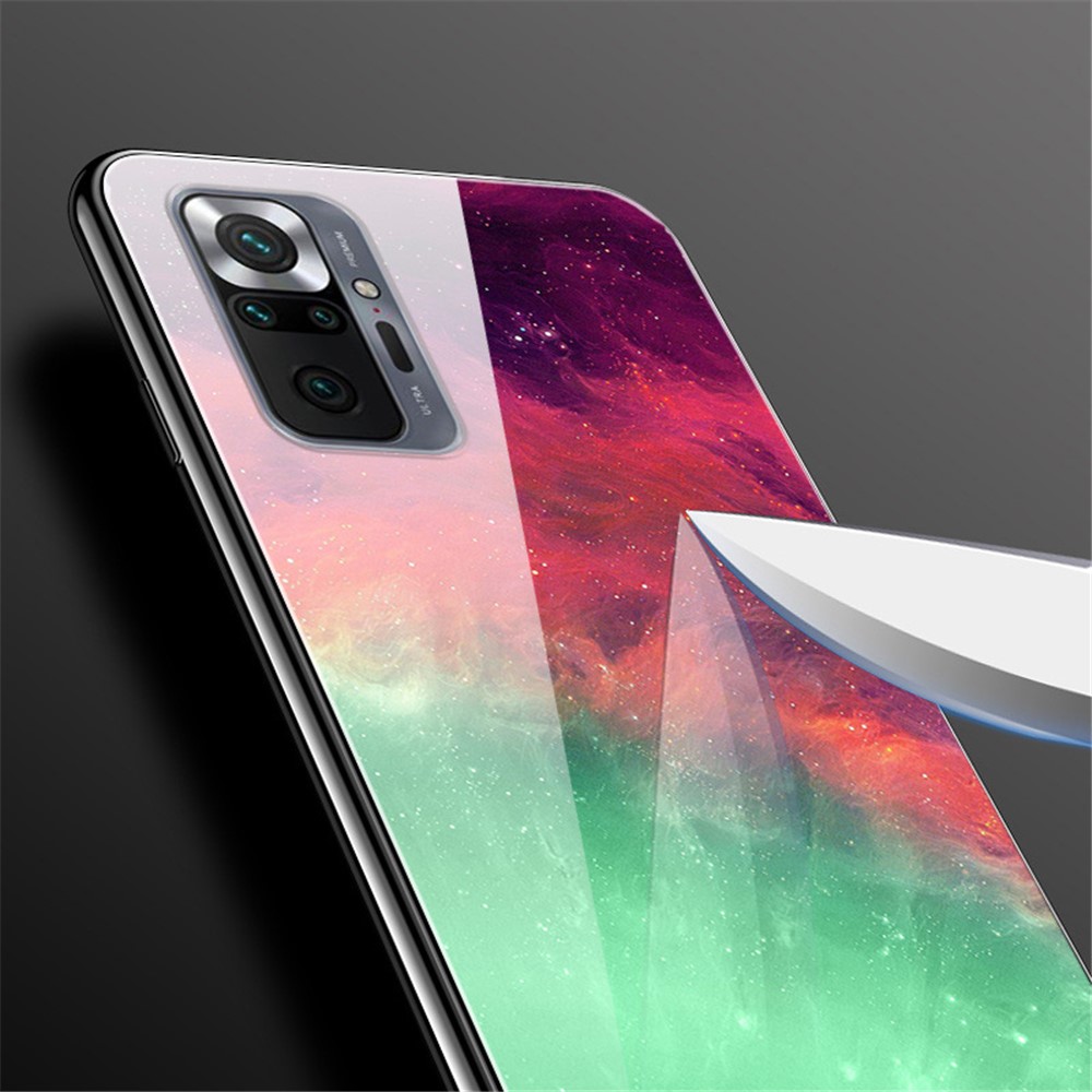 Fancy Style Printing Glass + PC + TPU Combo Cover for Xiaomi Redmi Note 10 Pro Hybrid Case - Dim Star-2