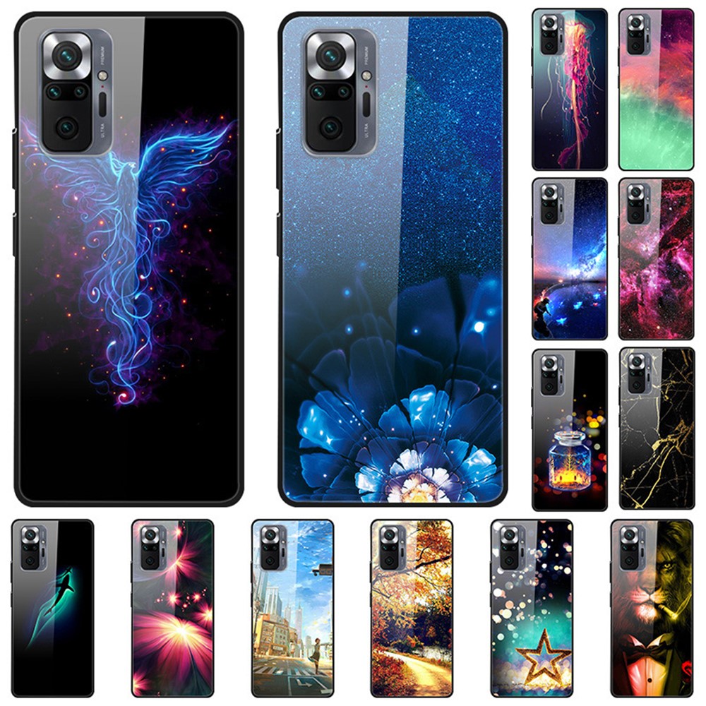 Fancy Style Printing Glass + PC + TPU Combo Cover for Xiaomi Redmi Note 10 Pro Hybrid Case - Dim Star-6