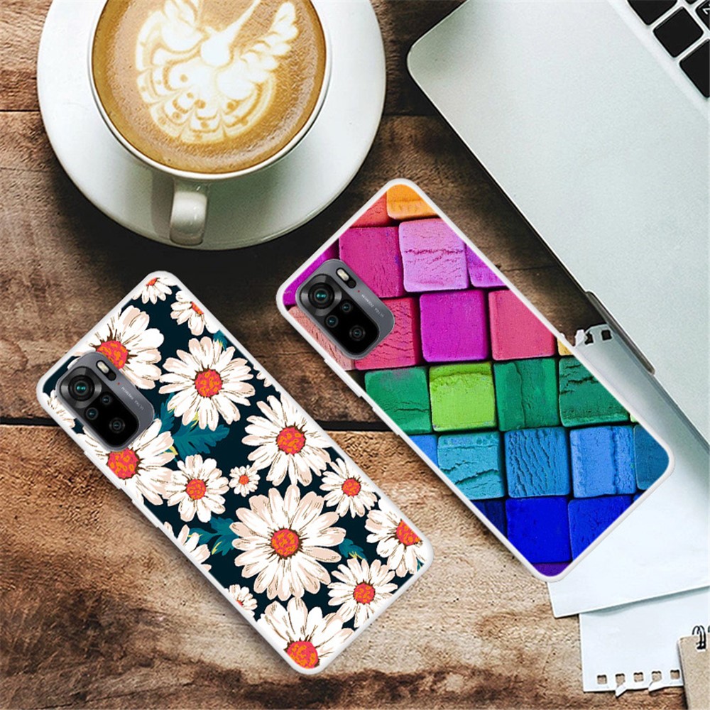 Pattern Printing Flexible TPU Full Protection Phone Case Cover for Xiaomi Redmi Note 10 4G/Note 10S - Exquisite Flower-3