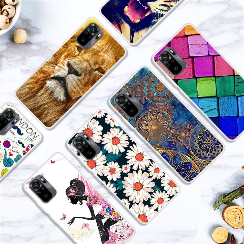 Pattern Printing Flexible TPU Full Protection Phone Case Cover for Xiaomi Redmi Note 10 4G/Note 10S - Exquisite Flower-4