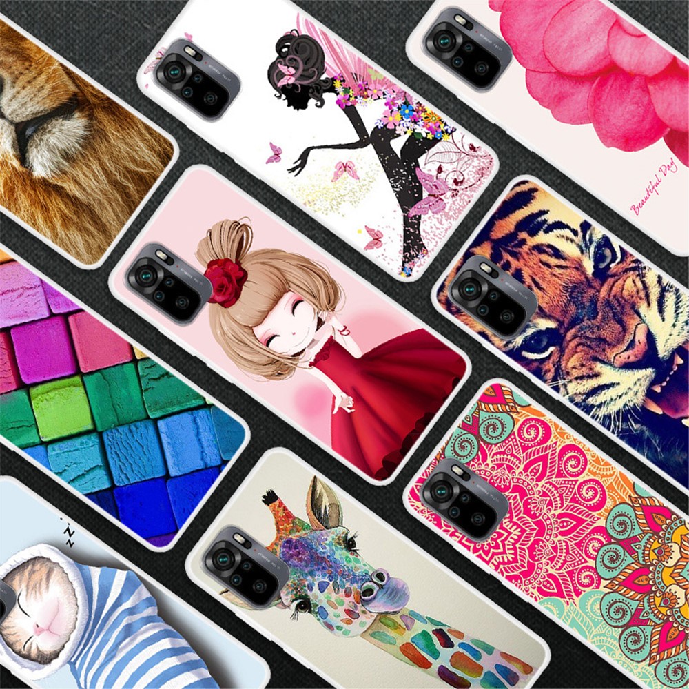 Pattern Printing Flexible TPU Full Protection Phone Case Cover for Xiaomi Redmi Note 10 4G/Note 10S - Exquisite Flower-5