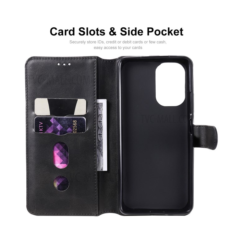 ENKAY ENK-PUC028 PU Leather + TPU Wallet Stand Phone Case for Xiaomi Mi 11i/Poco F3/Redmi K40/Redmi K40 Pro - Black-4