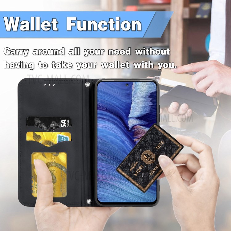Vintage Skin Feeling PU Leather Phone Case for Xiaomi Redmi Note 10 5G - Black-10