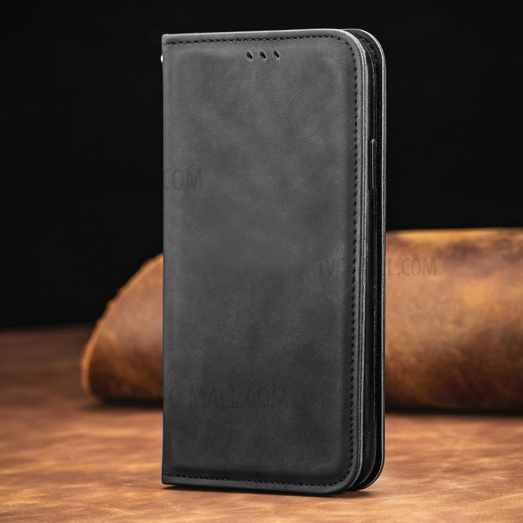Vintage Skin Feeling PU Leather Phone Case for Xiaomi Redmi Note 10 5G - Black-2