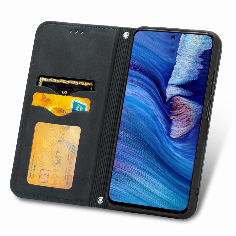 Vintage Skin Feeling PU Leather Phone Case for Xiaomi Redmi Note 10 5G - Black-5