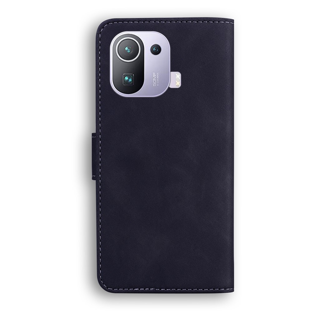Wallet Stand Magnetic Clasp PU Leather Case for Xiaomi Mi 11 Pro - Black-3