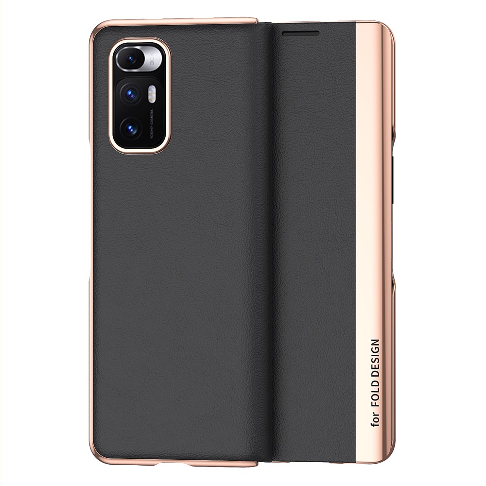 Folio Flip Sided View Window Leather Stand Phone Shell for Xiaomi Mi Mix Fold - Black-1