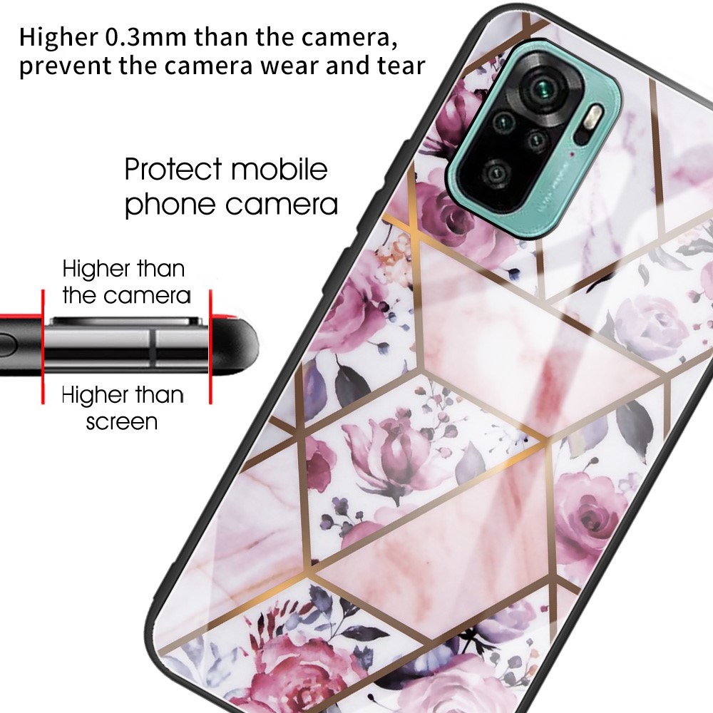 Shockproof Marble Pattern Tempered Glass + TPU Phone Case for Xiaomi Redmi Note 10 4G / Redmi Note 10S - Style A-3