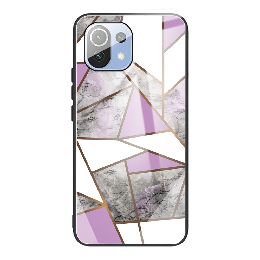 Shockproof Marble Pattern Tempered Glass + TPU Phone Case for Xiaomi Mi 11 Lite 4G / 5G - Style A-1