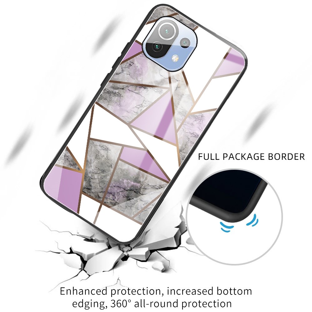Shockproof Marble Pattern Tempered Glass + TPU Phone Case for Xiaomi Mi 11 Lite 4G / 5G - Style A-2