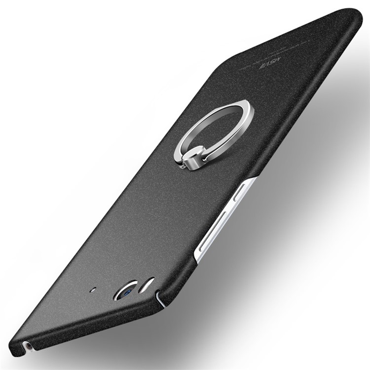 MSVII Ultra-thin Anti-fingerprint Matte Plastic Phone Case with Kickstand for Xiaomi Mi 5s - Black-2