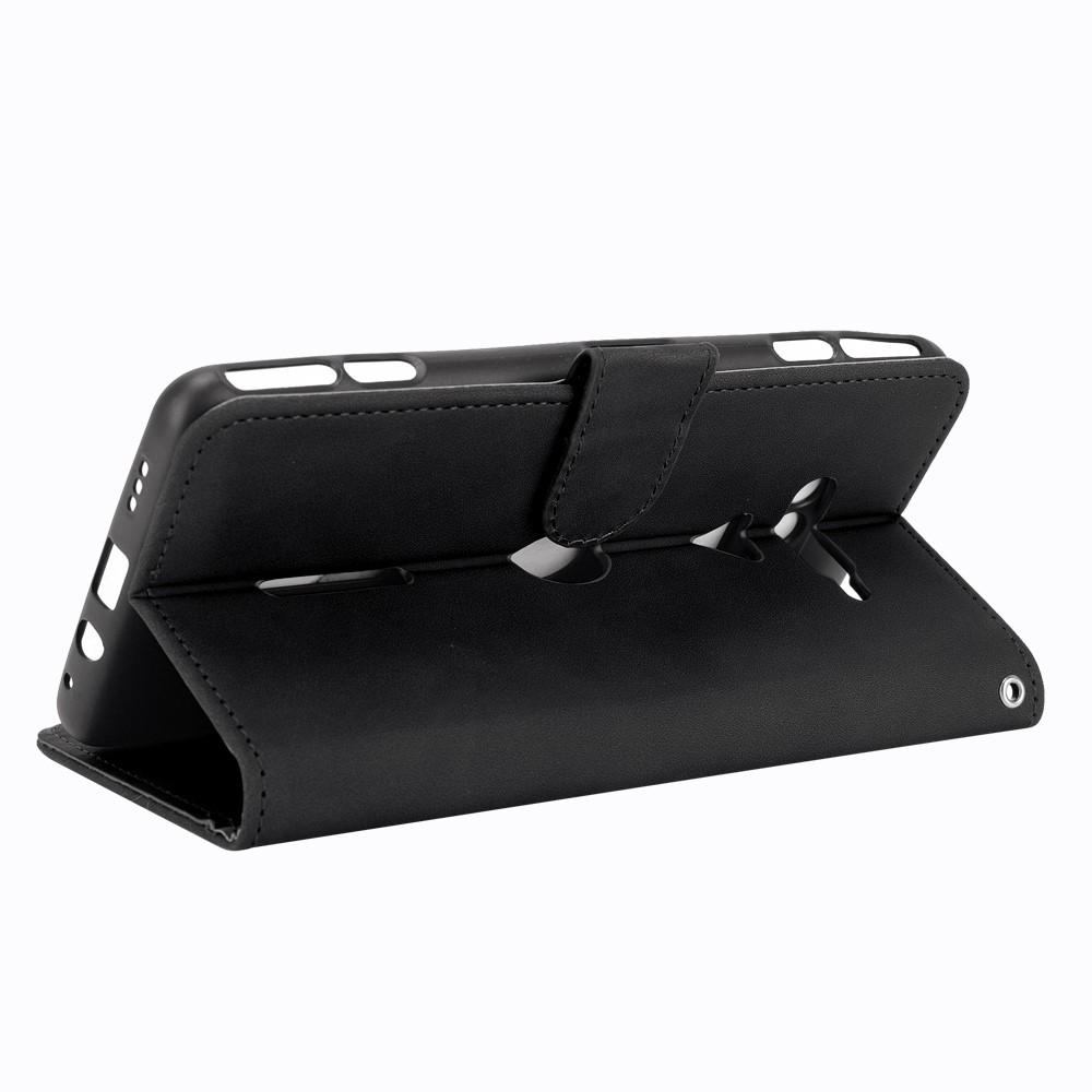 Skin-touch PU Leather Wallet Phone Cover with Supporting Stand for Xiaomi Black Shark 4/Black Shark 4 Pro - Black-5