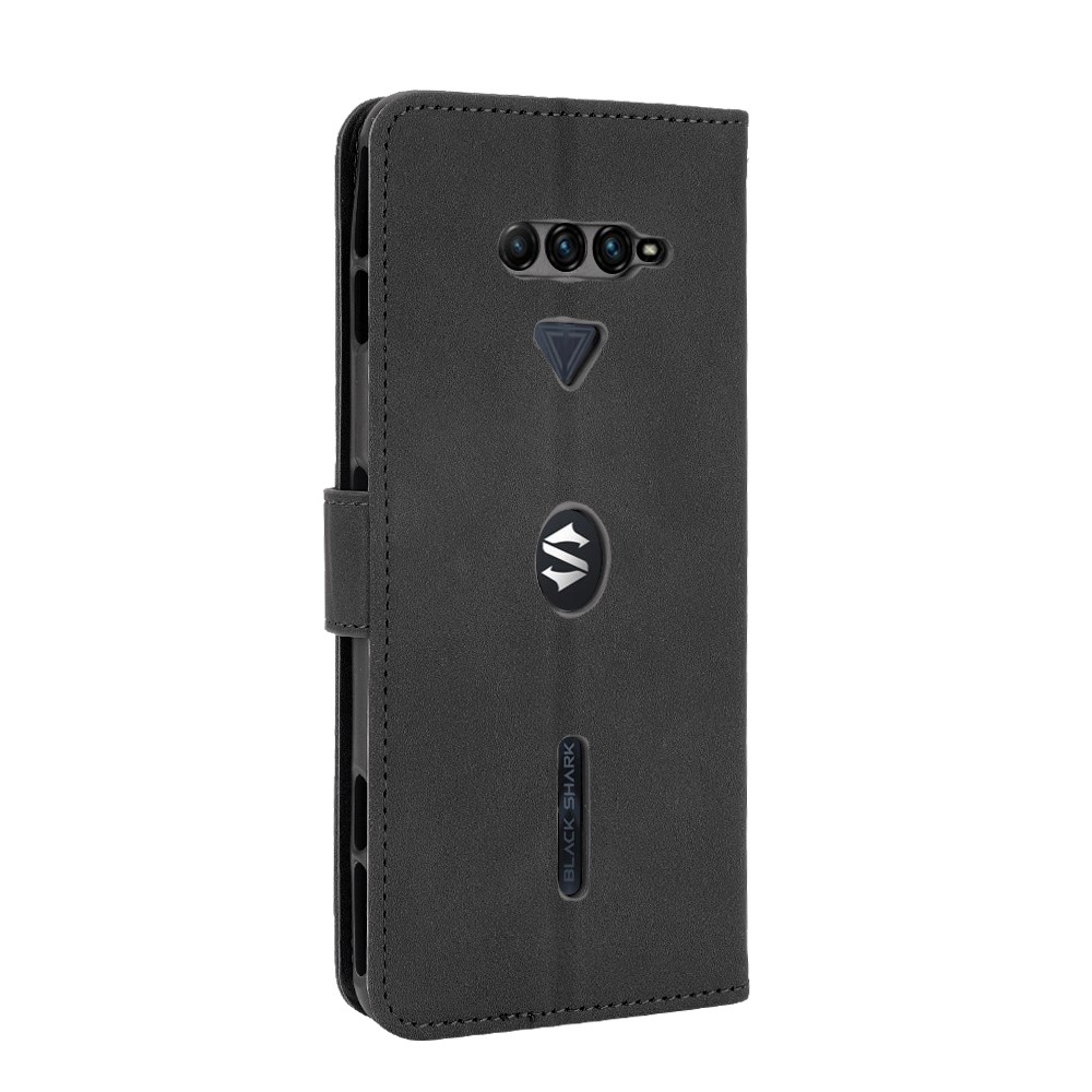 Skin-touch PU Leather Wallet Phone Cover with Supporting Stand for Xiaomi Black Shark 4/Black Shark 4 Pro - Black-6
