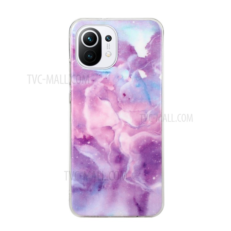 IMD Marble Pattern Printing TPU Back Cover Protective Shell for Xiaomi Mi 11 Lite 4G/5G - Purple Starry Sky-1