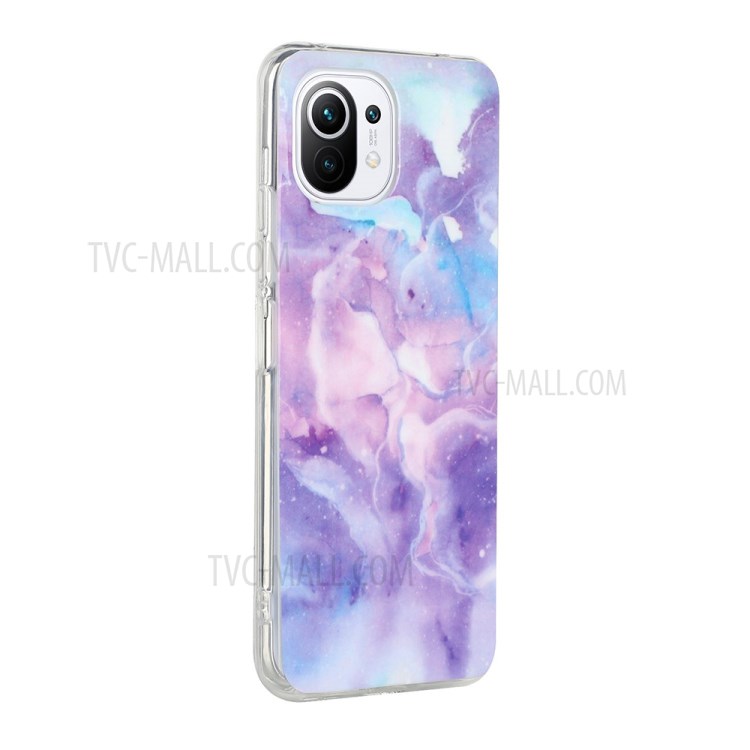 IMD Marble Pattern Printing TPU Back Cover Protective Shell for Xiaomi Mi 11 Lite 4G/5G - Purple Starry Sky-3