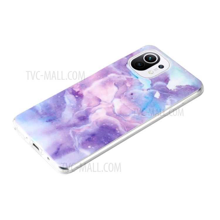 IMD Marble Pattern Printing TPU Back Cover Protective Shell for Xiaomi Mi 11 Lite 4G/5G - Purple Starry Sky-4