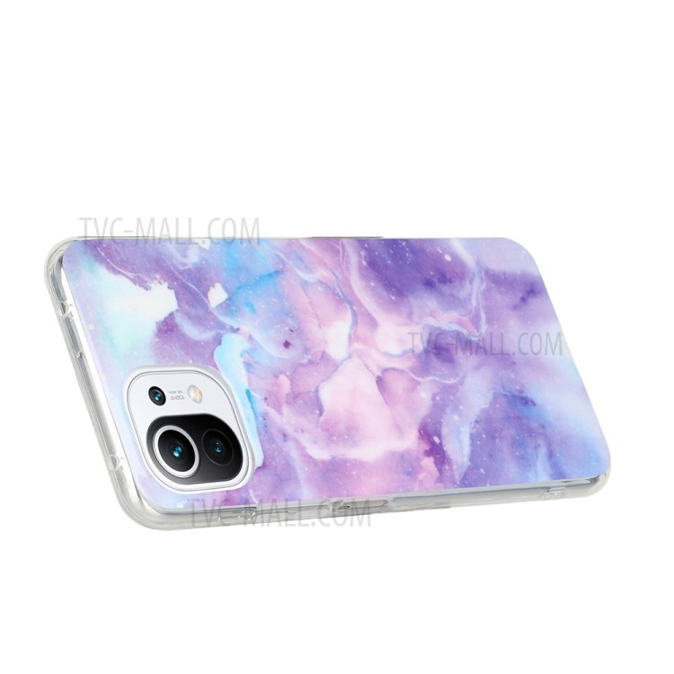 IMD Marble Pattern Printing TPU Back Cover Protective Shell for Xiaomi Mi 11 Lite 4G/5G - Purple Starry Sky-5