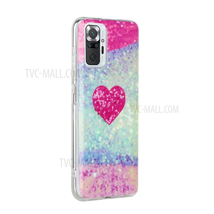 IMD Marble Pattern Printing Anti-Drop TPU Back Cover for Xiaomi Redmi Note 10 Pro/Note 10 Pro Max - Rose Heart-3