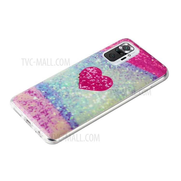 IMD Marble Pattern Printing Anti-Drop TPU Back Cover for Xiaomi Redmi Note 10 Pro/Note 10 Pro Max - Rose Heart-4