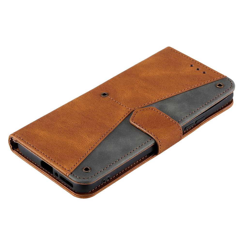 Splicing Stitching Skin-touch PU Leather Case Stand Protector Cover for Xiaomi Mi 11 Pro - Brown-5