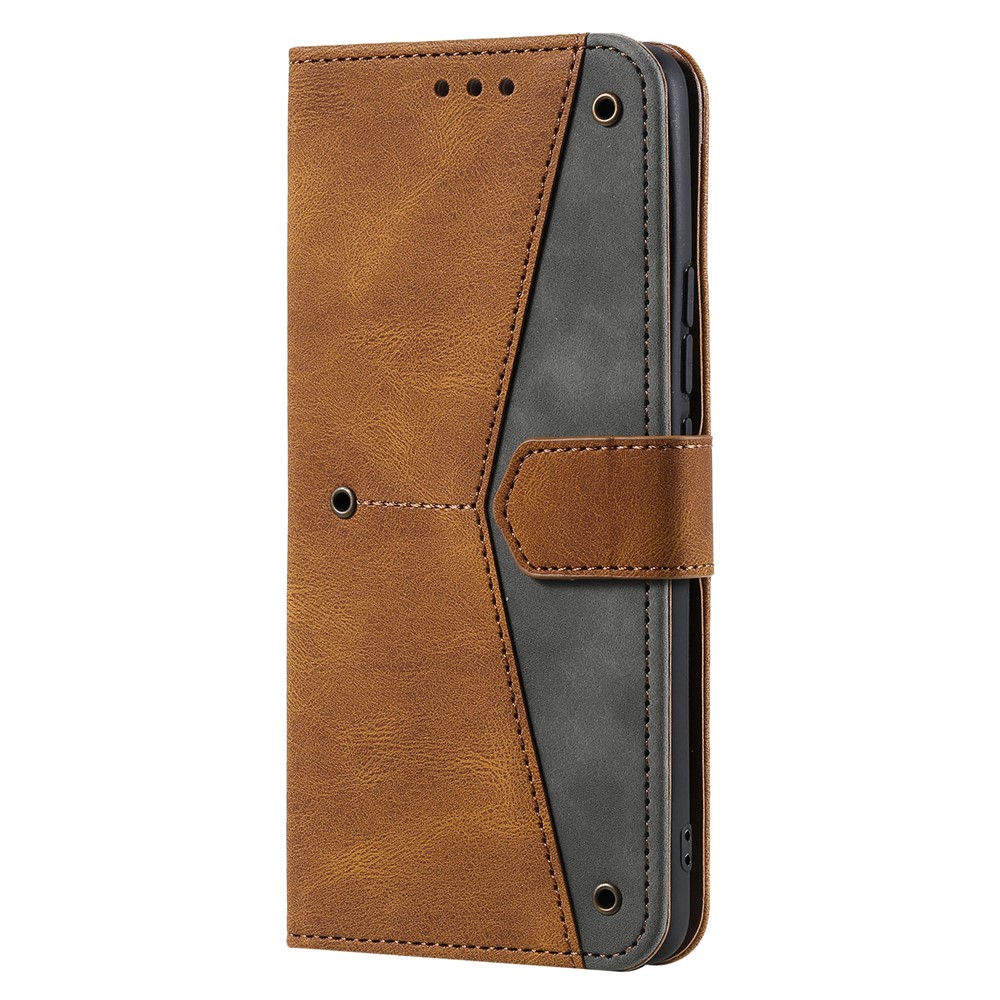 Splicing Stitching Skin-touch PU Leather Case Stand Protector Cover for Xiaomi Mi 11 Pro - Brown-6