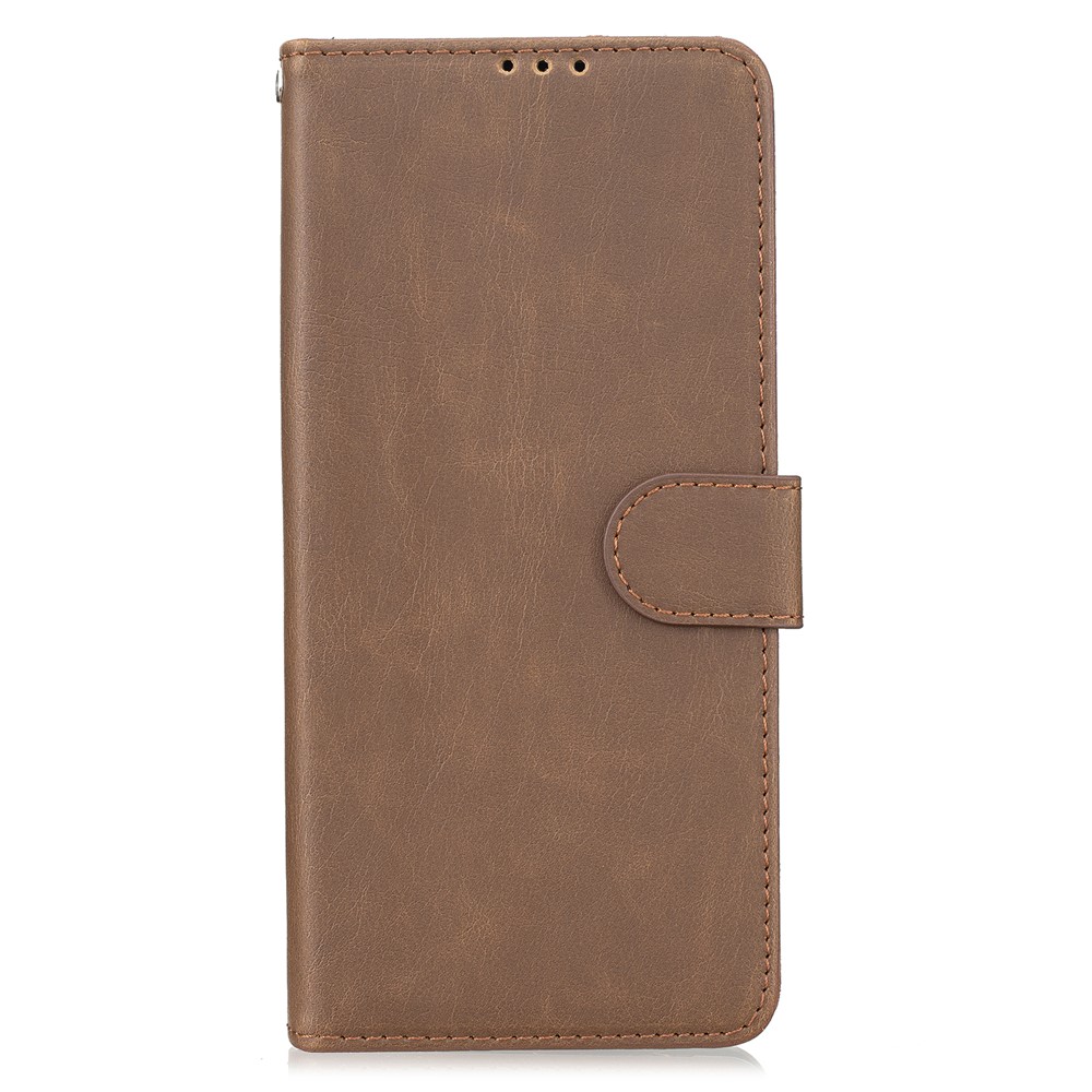 Retro Style Crazy Horse Texture Leather Cover with Wallet Case Design for Xiaomi Redmi Note 10 Pro - Coffee-2