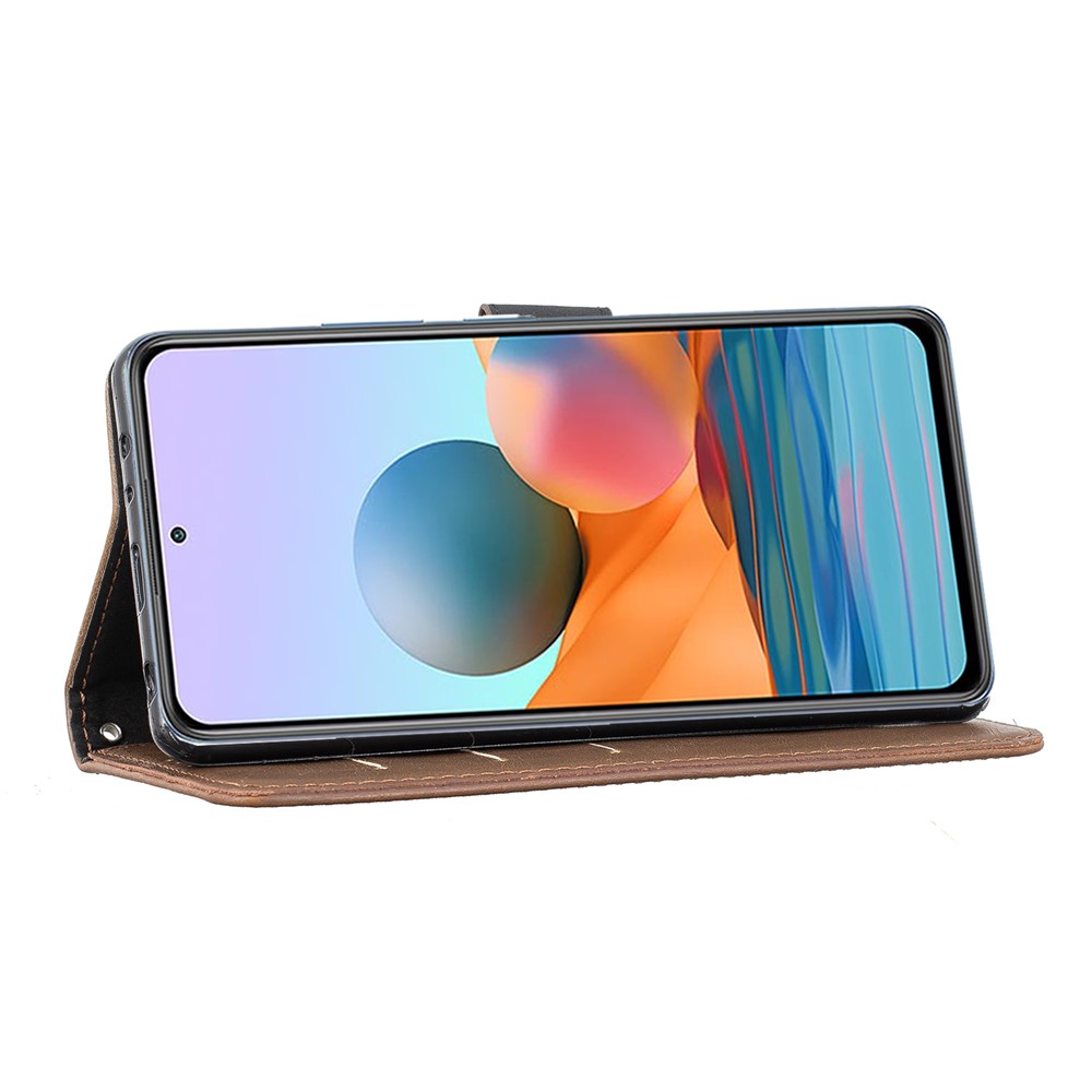 Retro Style Crazy Horse Texture Leather Cover with Wallet Case Design for Xiaomi Redmi Note 10 Pro - Coffee-4