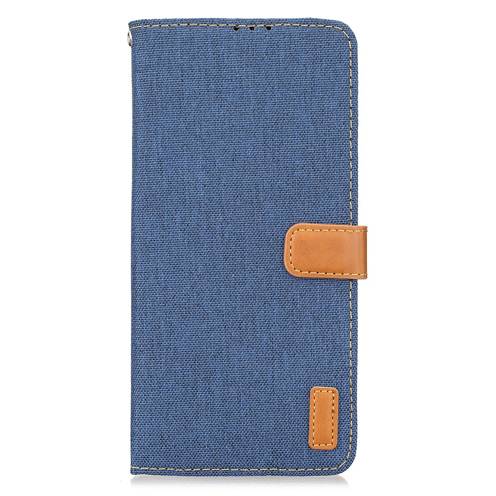 Jeans Cloth Texture Folio Flap Leather Phone Protector with Wallet Stand for Xiaomi Redmi Note 10 Pro - Dark Blue-2