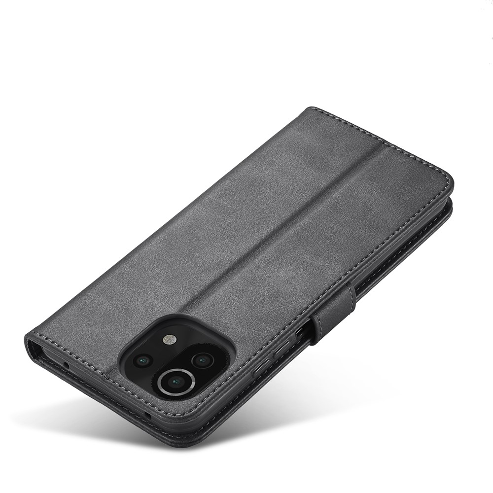 LC.IMEEKE Wallet Stand Leather Protection Shell Phone Cover Case for Xiaomi Mi 11 Lite 4G/5G - Black-11