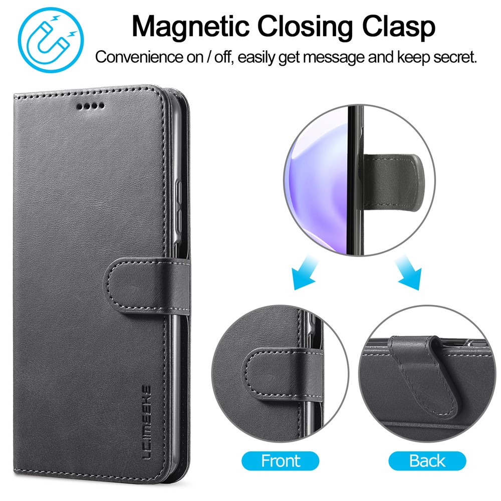 LC.IMEEKE Wallet Stand Leather Protection Shell Phone Cover Case for Xiaomi Mi 11 Lite 4G/5G - Black-5
