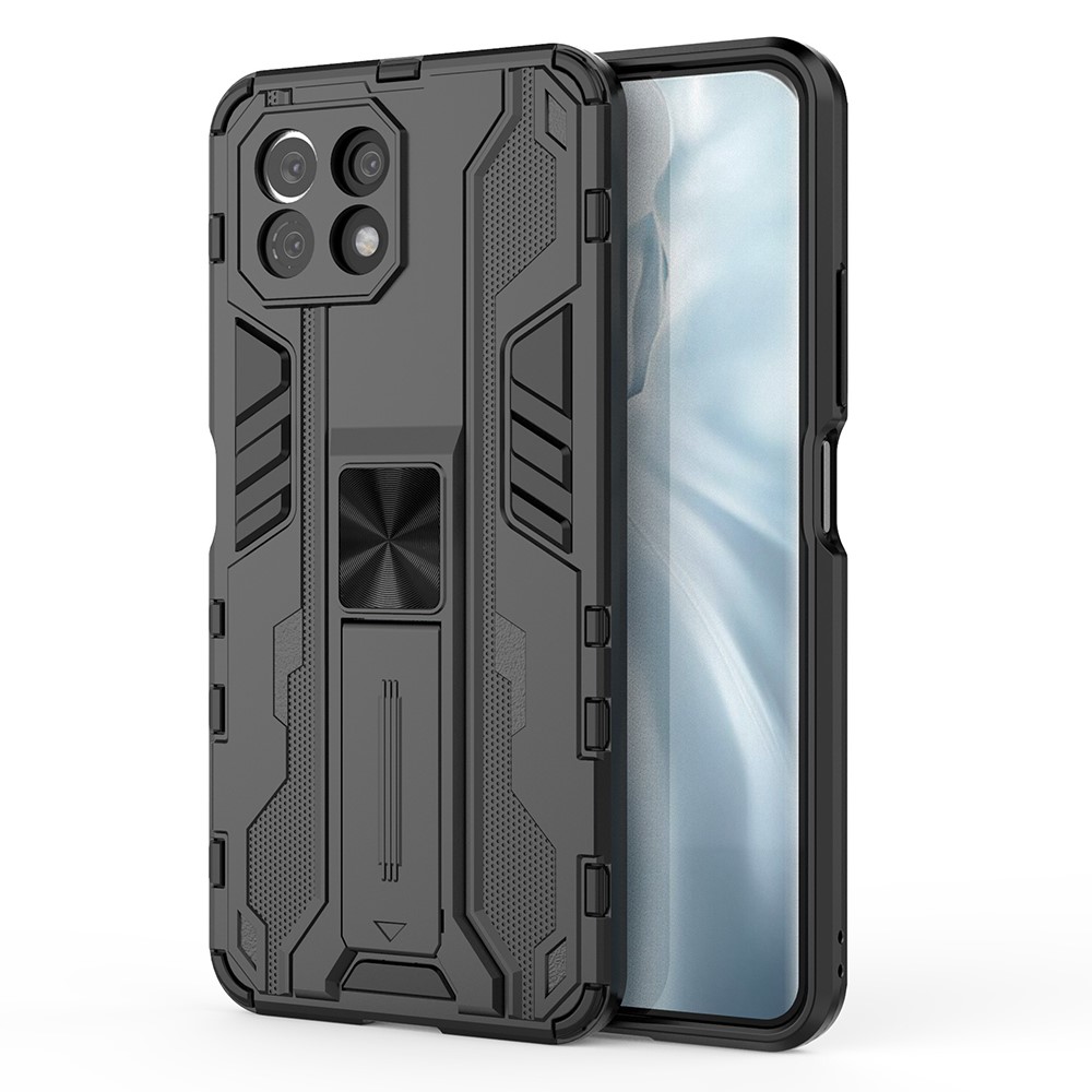 PC + TPU Hybrid Phone Case Shockproof Protective Cover with Kickstand for Xiaomi Mi 11 Lite 4G/5G - Black-1