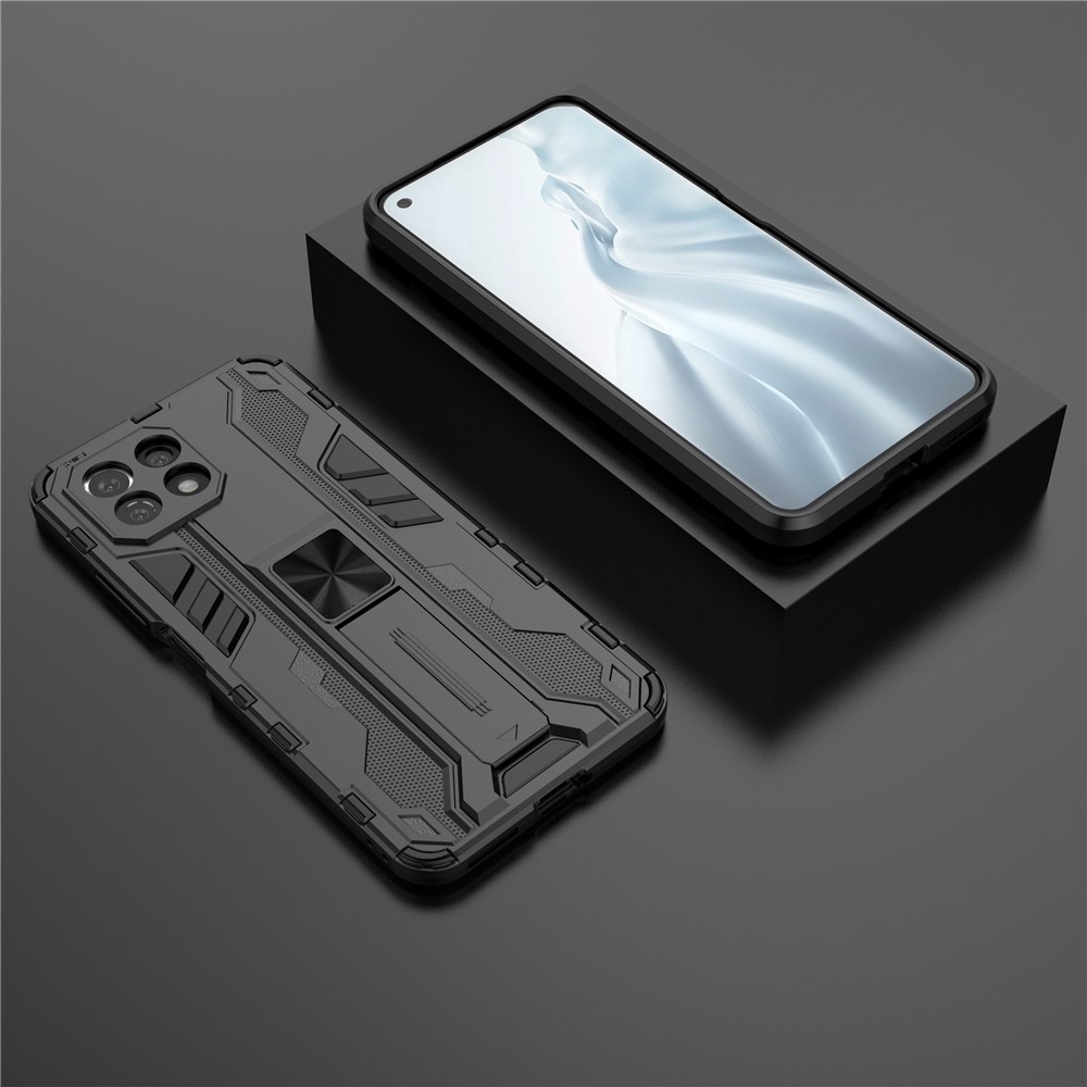 PC + TPU Hybrid Phone Case Shockproof Protective Cover with Kickstand for Xiaomi Mi 11 Lite 4G/5G - Black-11