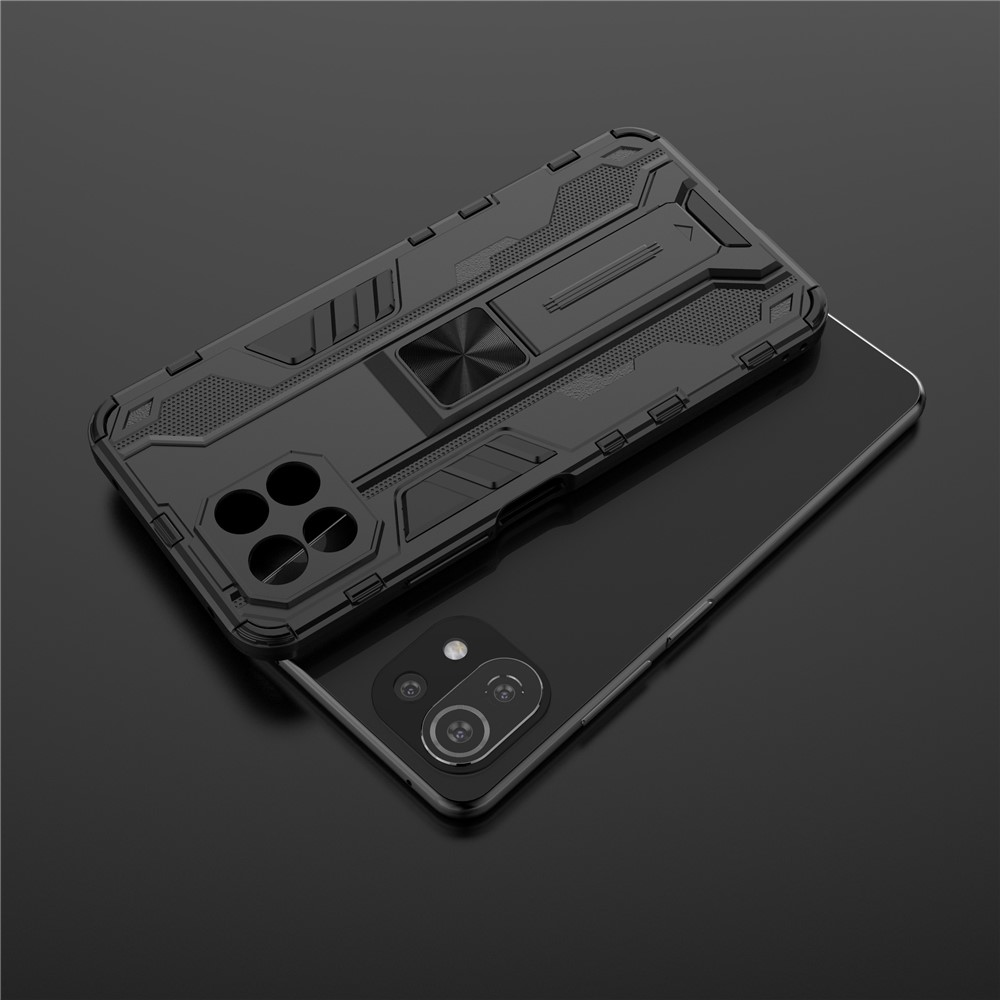 PC + TPU Hybrid Phone Case Shockproof Protective Cover with Kickstand for Xiaomi Mi 11 Lite 4G/5G - Black-13