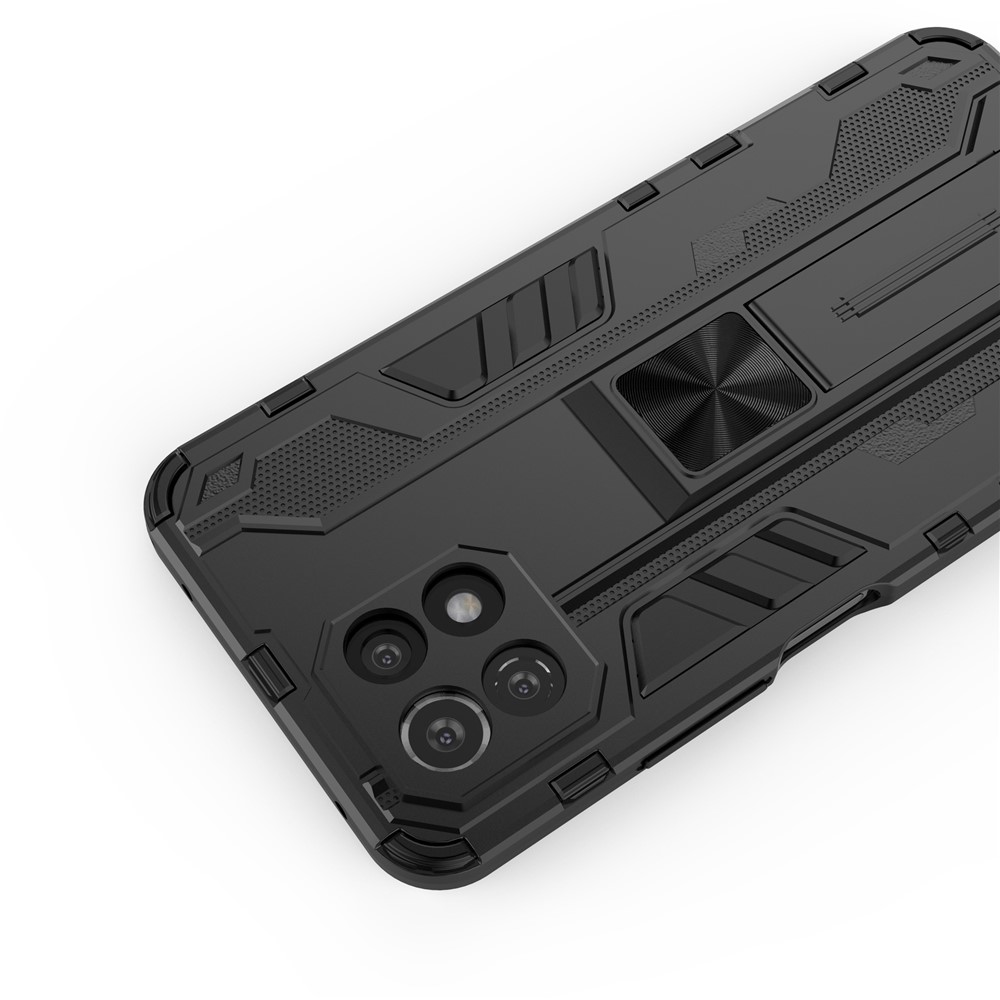 PC + TPU Hybrid Phone Case Shockproof Protective Cover with Kickstand for Xiaomi Mi 11 Lite 4G/5G - Black-6
