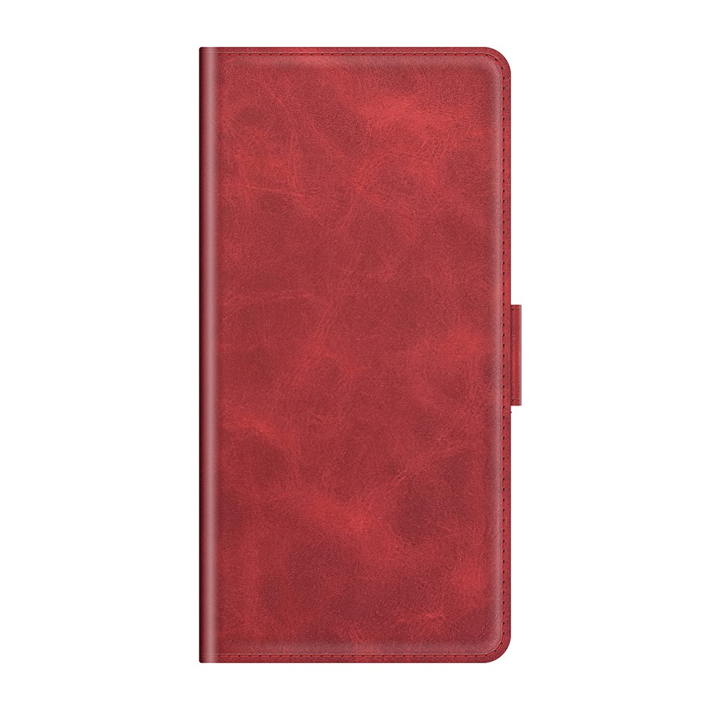 Double Clasp Magnetic Closure PU Leather Wallet Stand Case Shell for Xiaomi Redmi Note 10 Pro - Red-2
