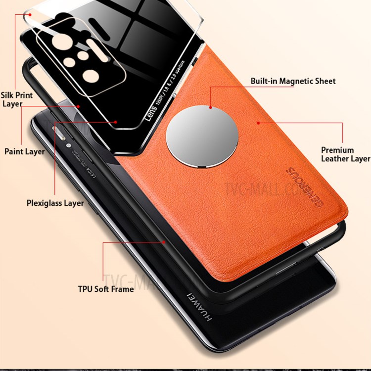 Precise Cut-Out Leather Coated Hybrid Case with Metal Sheet Inside for Xiaomi Redmi Note 10 Pro Max - Green-7