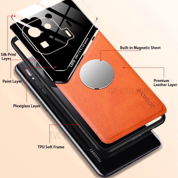 Leather Coated PC + TPU + Glass Splicing Design Case with Precise Cut-Out for Xiaomi Mi 11 Pro - Green-7
