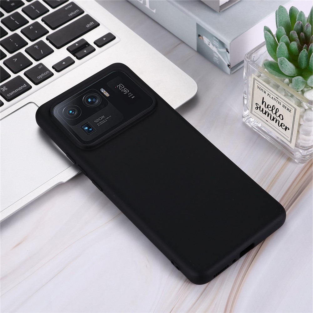 Liquid Silicone Soft Case Protective Shell with Handy Strap for Xiaomi Mi 11 Ultra - Black-2
