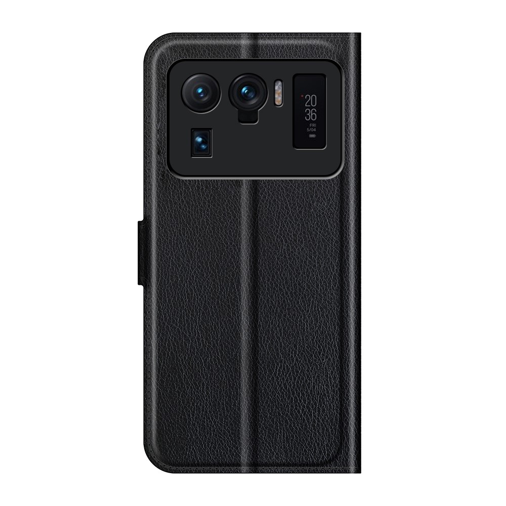 Wallet Design Litchi Texture Leather Phone Case Folio Flip Cover with Stand for Xiaomi Mi 11 Ultra - Black-3