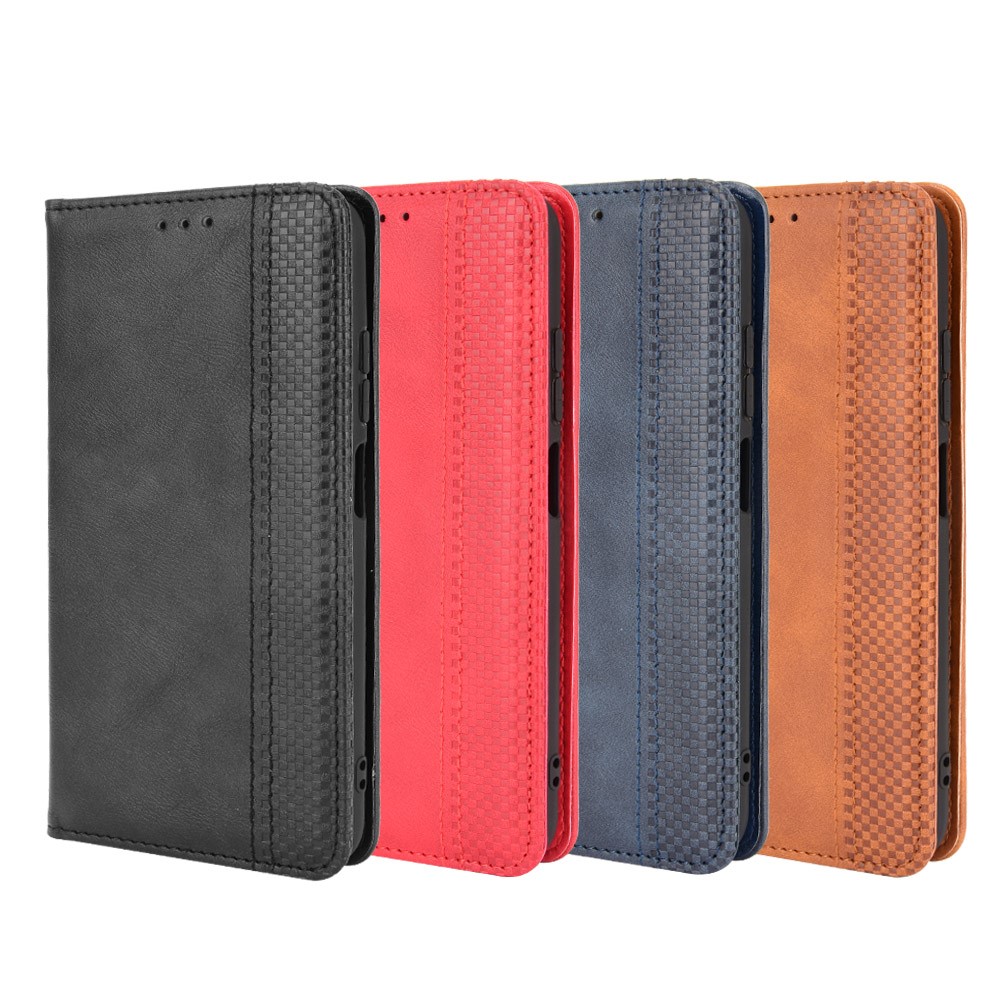 Magnetic Closure Vintage Style Phone Case Wallet Stand Leather Cover for Xiaomi Redmi Note 10 5G - Black-9