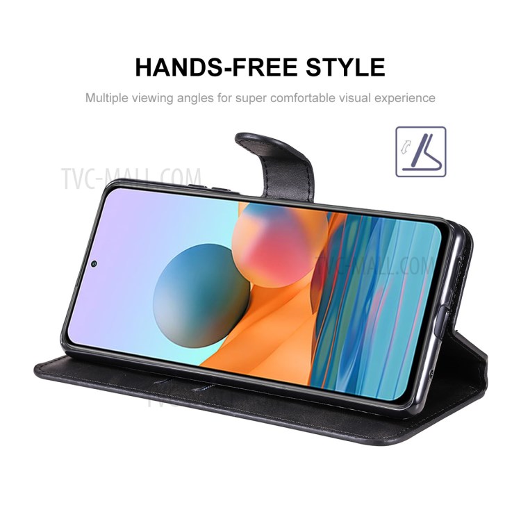 Enkay Hat Prince TPU Frame + pu le Cuir de Téléphone en Cuir Protector Portefeuille Stand Couvercle Pour Xiaomi Redmi Note 10 Pro Max / Redmi Note 10 Pro - le Noir-3